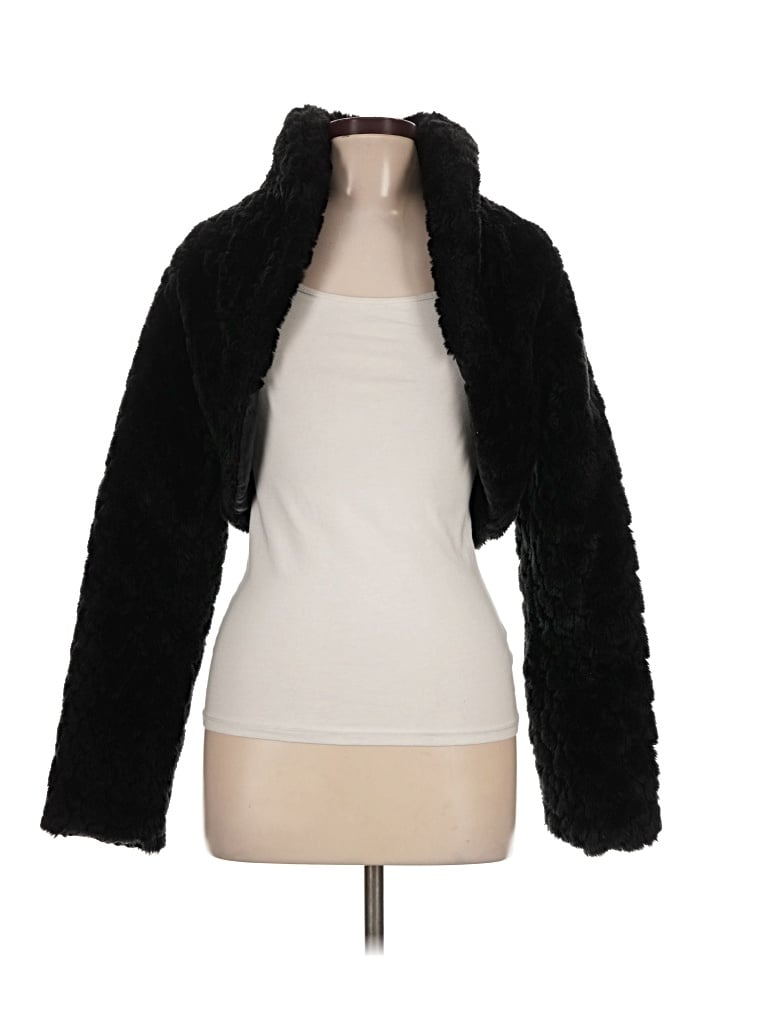 Pre-owned Assorted Brands Faux Fur Jacket In Black