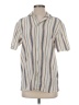 Zara Stripes Tan Short Sleeve Button-Down Shirt Size S - photo 1