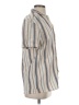 Zara Stripes Tan Short Sleeve Button-Down Shirt Size S - photo 4