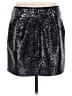 J.Crew 100% Polyester Metallic Silver Faux Leather Skirt Size 12 - photo 2