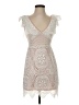 Lush 100% Polyester Damask Floral Jacquard Paisley Ivory Cocktail Dress Size S - photo 1