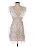 Lush 100% Polyester Damask Floral Jacquard Paisley Ivory Cocktail Dress Size S - photo 2