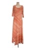 Peruvian Connection Stripes Orange Casual Dress Size L - photo 1