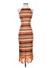 Shein 100% Polyester Chevron-herringbone Orange Cocktail Dress Size 4 - photo 1