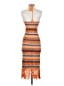 Shein 100% Polyester Chevron-herringbone Orange Cocktail Dress Size 4 - photo 2