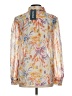 ModCloth 100% Polyester Print Silver Long Sleeve Blouse Size L - photo 2