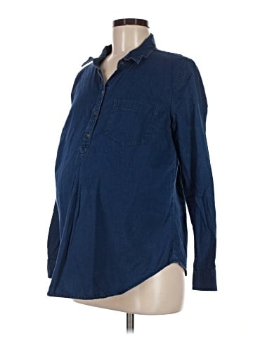Old Navy - Maternity 3/4 Sleeve Button-Down Shirt (view 1)