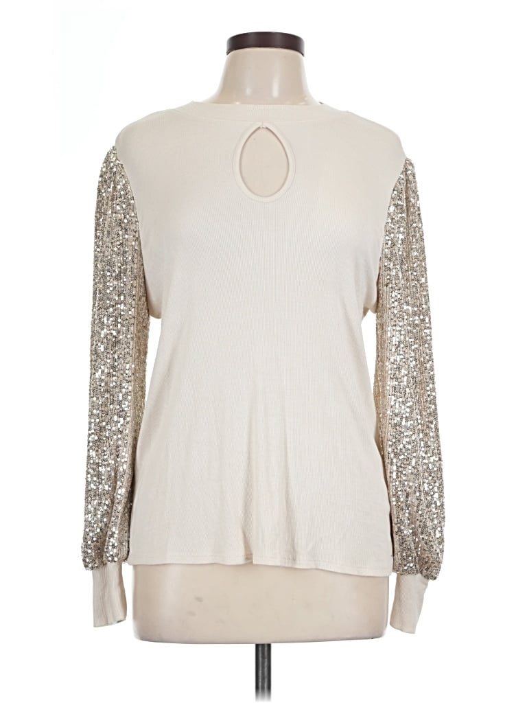 Pre-owned Maurices Long Sleeve Top Ivory Turtleneck Tops