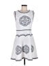 Francesca's Graphic White Casual Dress Size L - photo 1