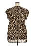 Worthington 100% Polyester Animal Print Brown Short Sleeve Blouse Size XXL (tall) - photo 2