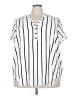 Torrid Stripes White Short Sleeve Blouse Size 3X Plus (3) - photo 1