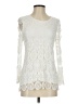 Solitaire 100% Cotton Ivory Long Sleeve Top Size S - photo 1