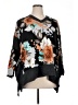 White Birch Floral Black Pullover Sweater Size XL - photo 1