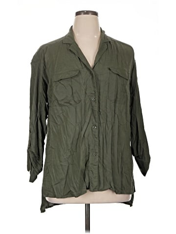 Ava & Viv 3/4 Sleeve Button-Down Shirt (view 1)