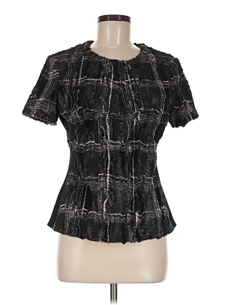 Pre-owned Bcbgmaxazria Short Sleeve Blouse In Black
