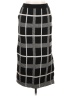 Shein 100% Acrylic Houndstooth Black Formal Skirt Size L - photo 1