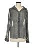 Dylan 100% Polyester Polka Dots Silver Long Sleeve Blouse Size M - photo 1