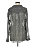 Dylan 100% Polyester Polka Dots Silver Long Sleeve Blouse Size M - photo 2