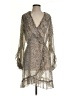 Ranna Gill 100% Polyester Animal Print Silver Cocktail Dress Size S - photo 1