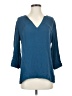 Halston Heritage Blue 3/4 Sleeve Blouse Size 4 - photo 1
