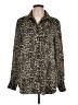 Equipment 100% Polyester Animal Print Gold Long Sleeve Blouse Size L - photo 1