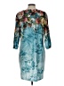 Unbranded 100% Polyester Tropical Teal Cocktail Dress Size L - photo 2