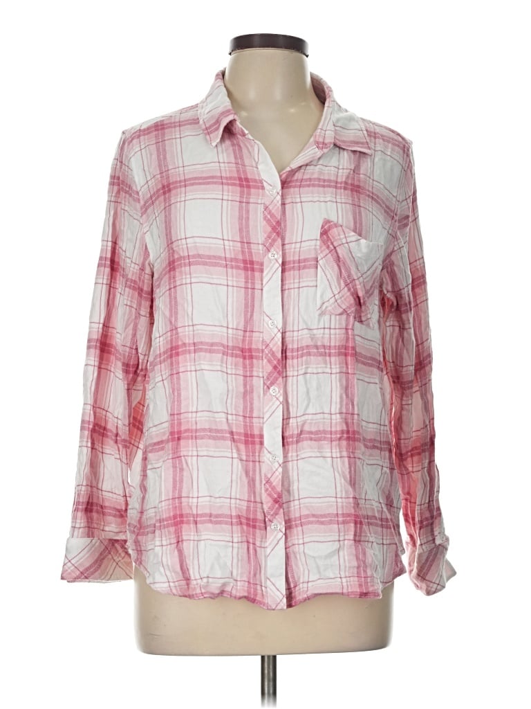 Pre-owned Well Worn 3/4 Sleeve Button Down Shirt In Pink