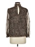 1.State 100% Polyester Animal Print Brown Long Sleeve Blouse Size M - photo 2