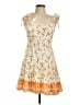 J for Justify 100% Rayon Floral Ivory Casual Dress Size L - photo 1