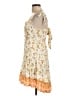 J for Justify 100% Rayon Floral Ivory Casual Dress Size L - photo 5