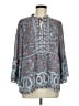 Fever 100% Polyester Paisley Blue 3/4 Sleeve Blouse Size M - photo 1