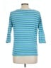 L.L.Bean 100% Cotton Stripes Teal 3/4 Sleeve Top Size L - photo 2