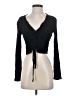 Topshop Black Long Sleeve Top Size 4 - photo 1