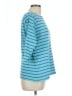 L.L.Bean 100% Cotton Stripes Teal 3/4 Sleeve Top Size L - photo 4