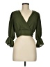 Shein 100% Polyester Green 3/4 Sleeve Blouse Size 8 - photo 1