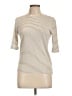 Vince. Stripes Ivory Short Sleeve Turtleneck Size L - photo 1