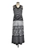NY Collection Stripes Gray Casual Dress Size L - photo 1