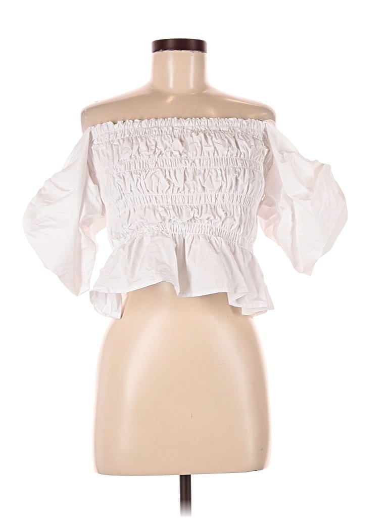 Pre-owned Astr 3/4 Sleeve Blouse In White