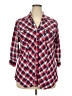 Torrid 100% Cotton Plaid Red 3/4 Sleeve Button-Down Shirt Size 2X Plus (2) - photo 1