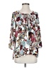 Black Rainn 100% Polyester Floral Teal 3/4 Sleeve Blouse Size S - photo 1