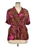Worthington 100% Polyester Tropical Pink Short Sleeve Blouse Size XXL - photo 1