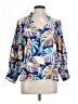 Michelle McDowell Tropical Blue 3/4 Sleeve Blouse Size L - photo 1