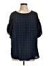 Shein Curve 100% Polyester Black Short Sleeve Blouse Size 12 - photo 1