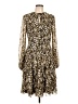 MIKAEL AGHAL 100% Polyester Animal Print Brown Casual Dress Size 10 - photo 1