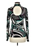 Bisou Bisou Graphic Teal Long Sleeve Blouse Size M - photo 2