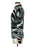 Bisou Bisou Graphic Teal Long Sleeve Blouse Size M - photo 5
