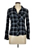 Cloth & Stone 100% Rayon Plaid Black Long Sleeve Button-Down Shirt Size M - photo 1