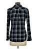 Cloth & Stone 100% Rayon Plaid Black Long Sleeve Button-Down Shirt Size M - photo 2