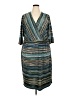 Lane Bryant Stripes Teal Casual Dress Size 22 - 24 Plus - photo 1