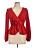 Olia Red Long Sleeve Blouse Size L - photo 1
